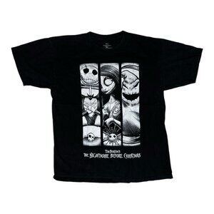 Vintage Disney The Nightmare Before Christmas T-Shirt Size Large Black Graphic